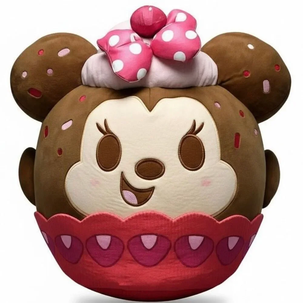 Disney Minnie Mouse Munchlings Cupcake Plush Brown Pink Soft Toy 16.5” Scented